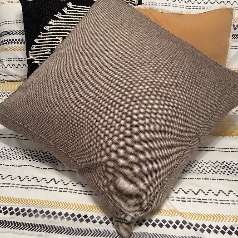 Brown and Tan Throw Pillow Shams (2)